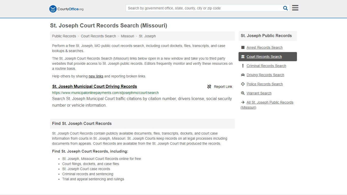 Court Records Search - St. Joseph, MO (Adoptions, Criminal ...